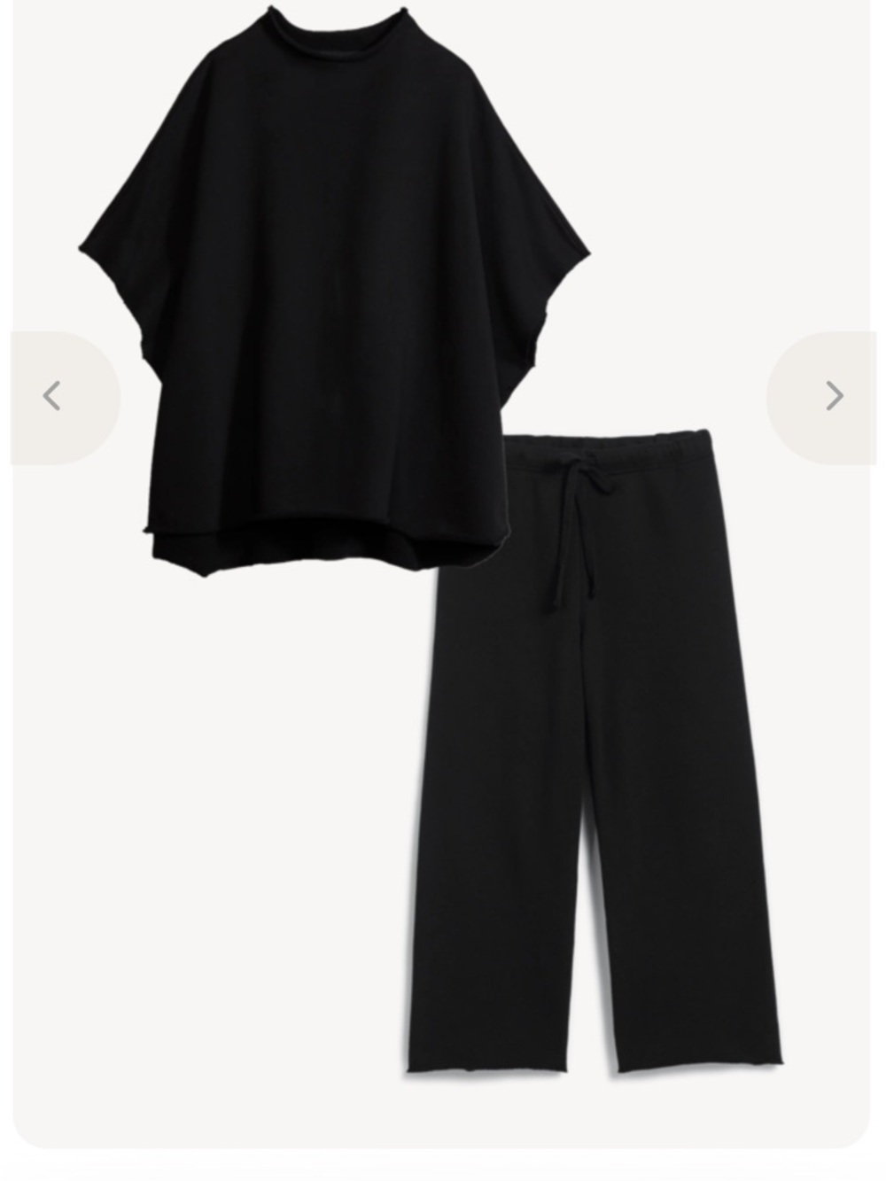 Frank & Eileen Black Relaxed Wide-Leg Lounge Set —Malibu set